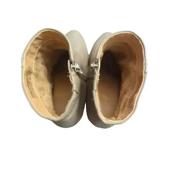 Vionic Kennedy Oyster leather ankle block heel boot booties 8 - Picture 8 of 9